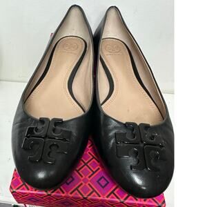 Tory Burch Black Lowell 2 Leather Ballet Flat Mestico Size 9